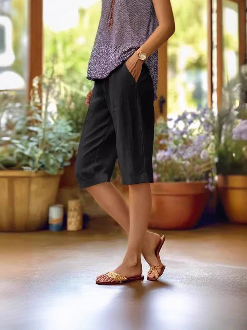 Straight Leg Knee-Length Shorts for Women