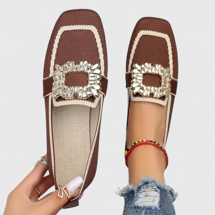Loafer Flats with Decorative Buckle for Women
