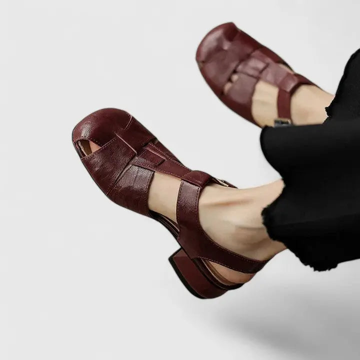 Open Toe Leather Sandals for Women