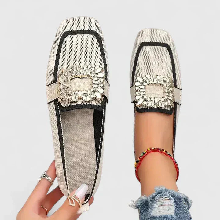 Loafer Flats with Decorative Buckle for Women