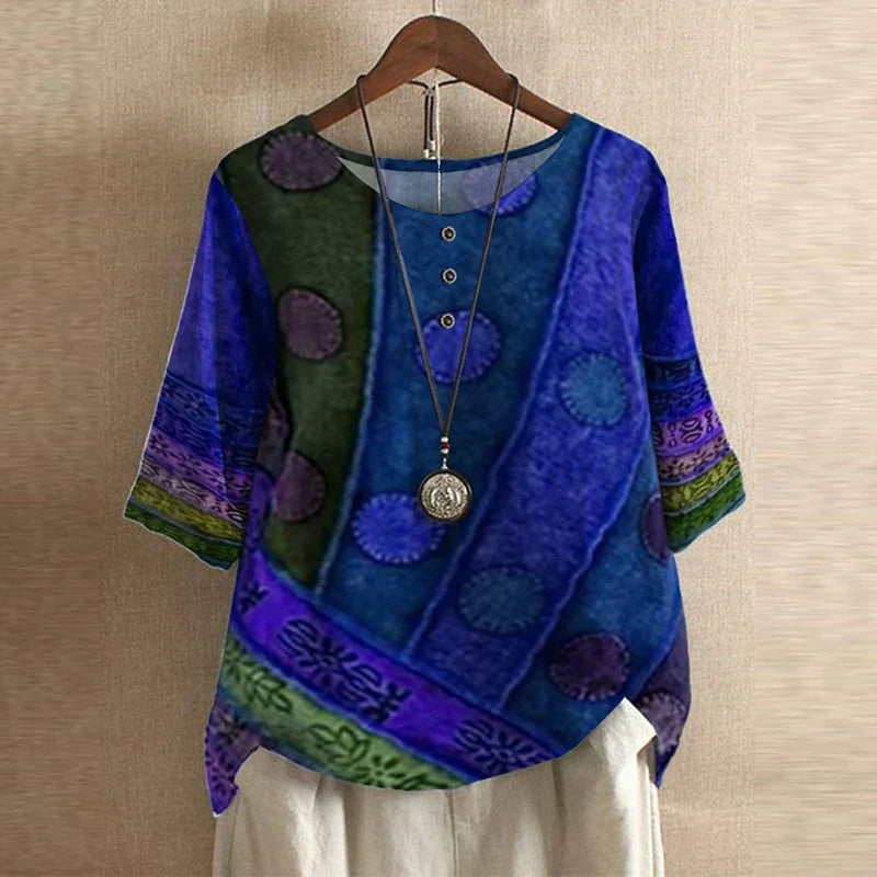 Oversized Floral Print Blouse for Women