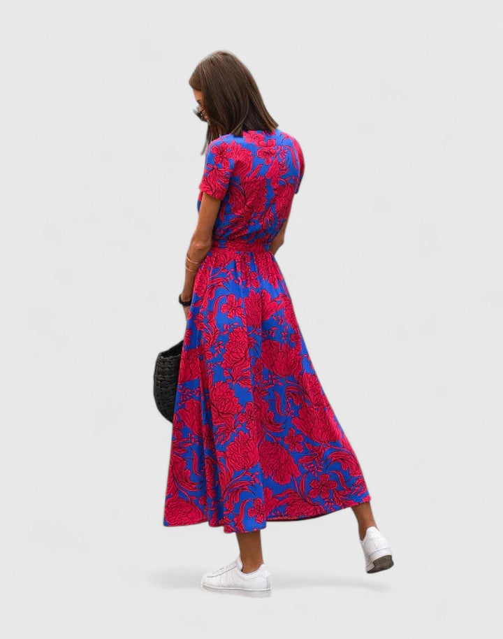 Polka Dot Wrap Midi Dress for Women