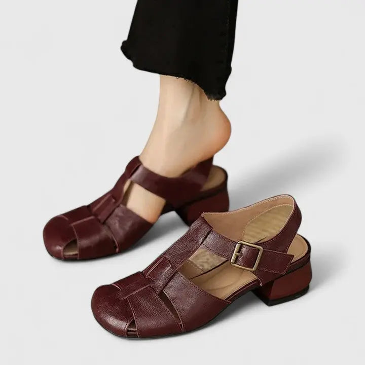 Open Toe Leather Sandals for Women