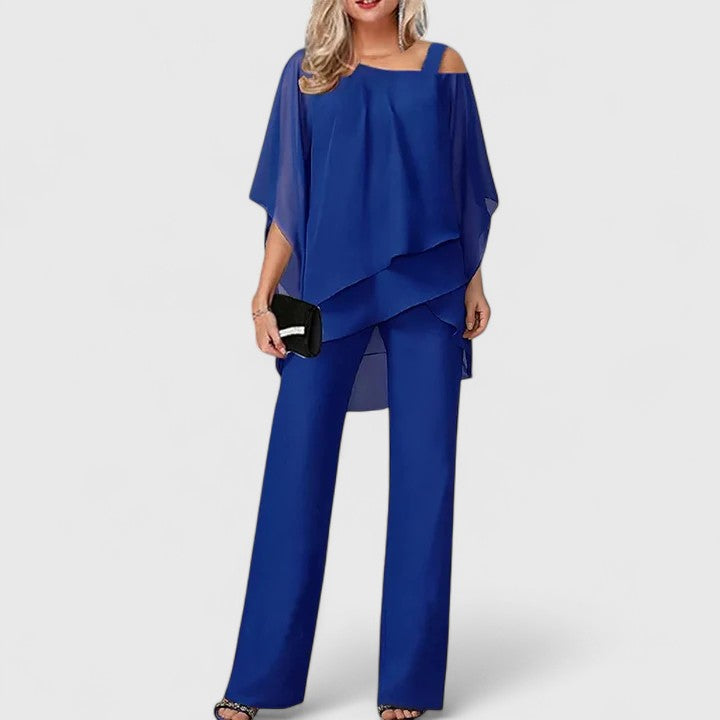 Wide Leg Overlay Pant Set for Women