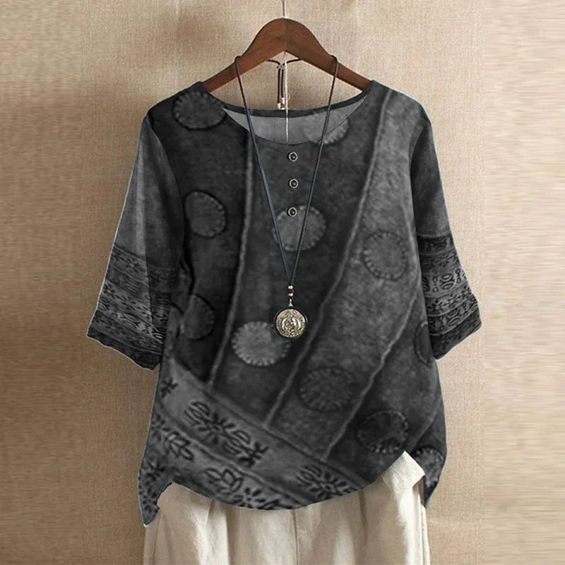 Oversized Floral Print Blouse for Women