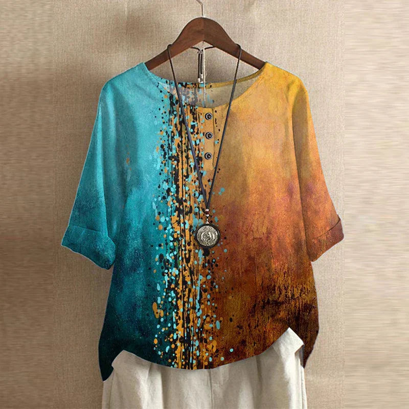 Oversized Floral Print Blouse for Women