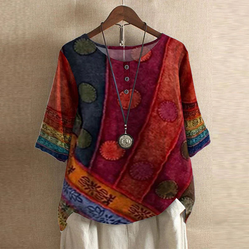 Oversized Floral Print Blouse for Women
