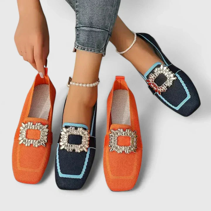 Loafer Flats with Decorative Buckle for Women