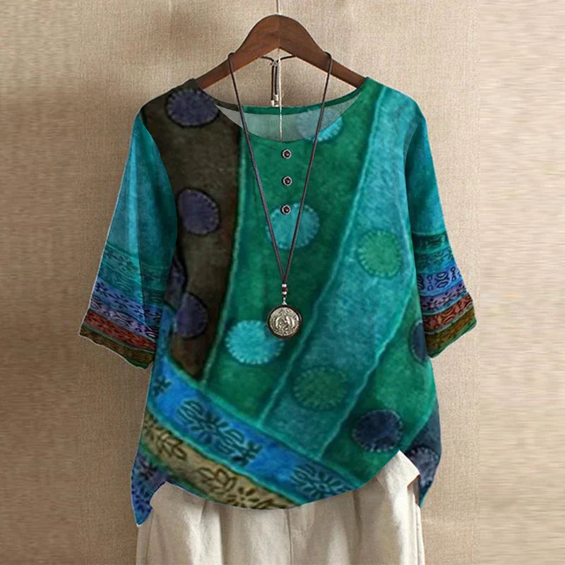 Oversized Floral Print Blouse for Women
