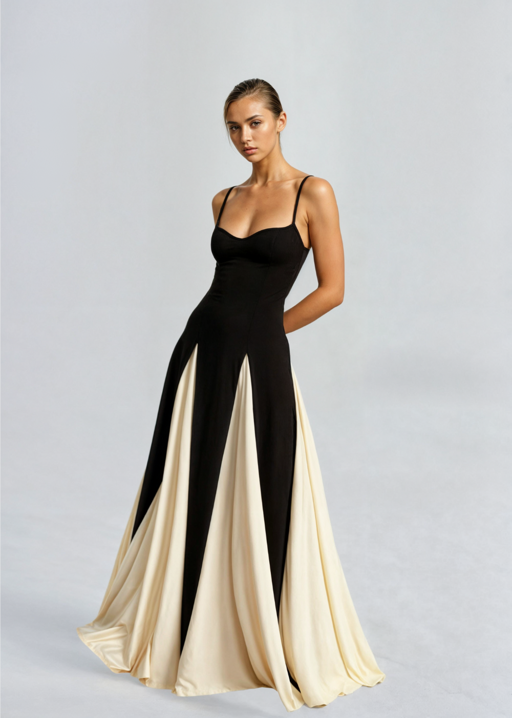 Sleeveless Color-Block Maxi Dress for Women