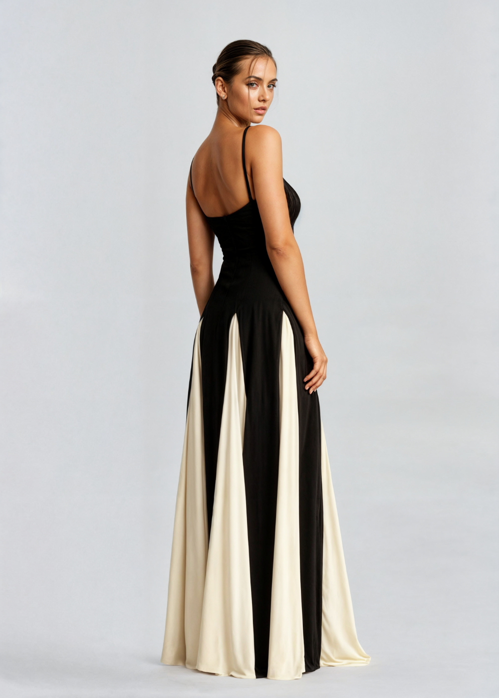 Sleeveless Color-Block Maxi Dress for Women
