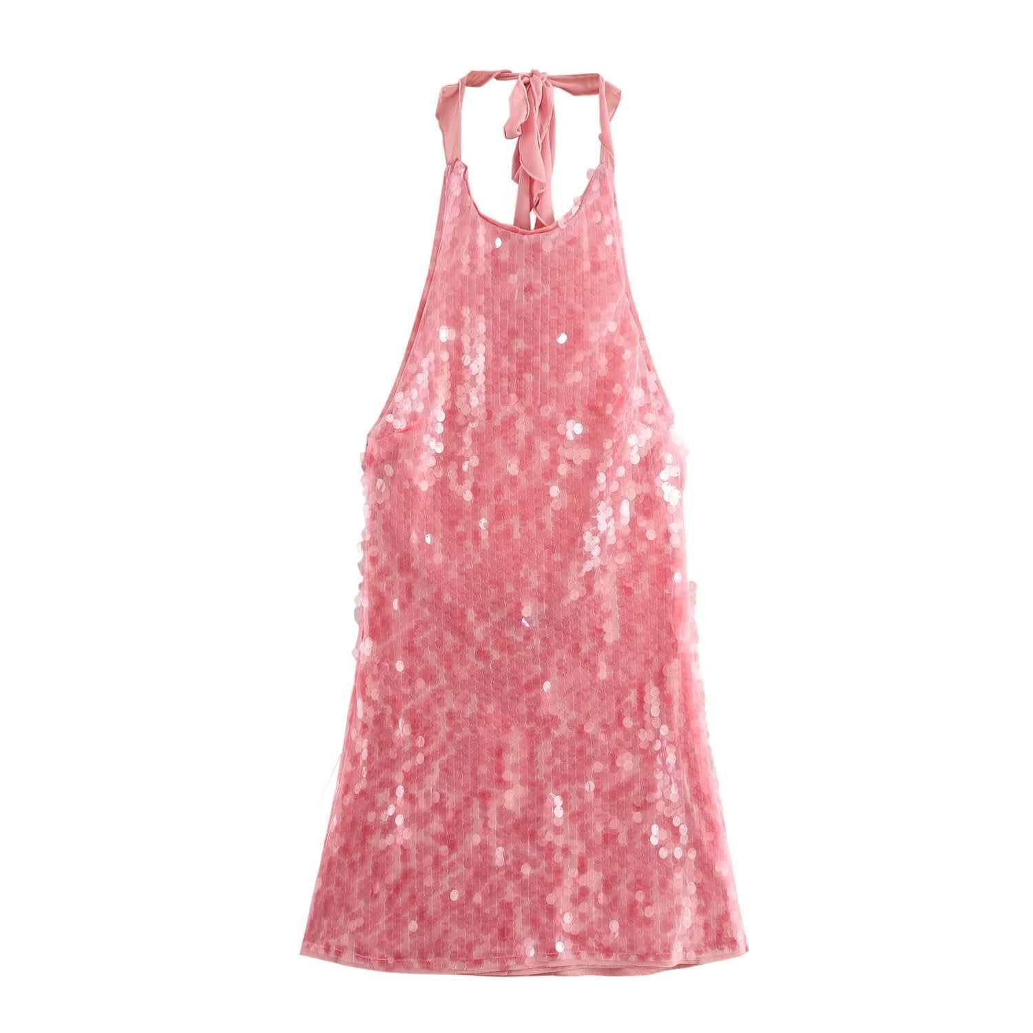 Halterneck Sequin Embellished Mini Dress for Women