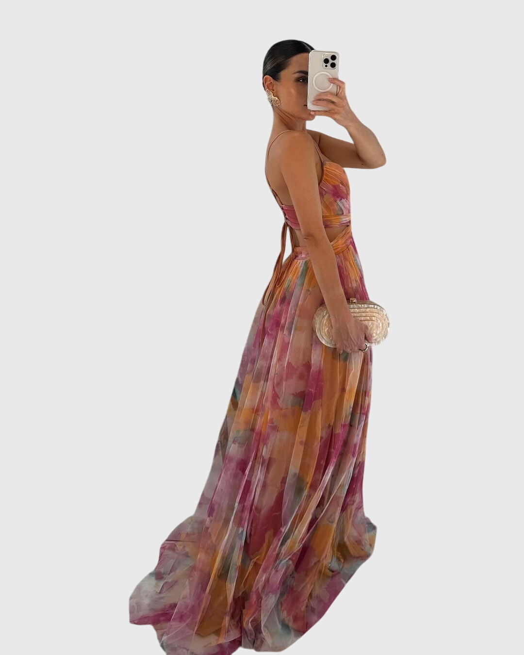 Floral Pleated Maxi Dress for Women
