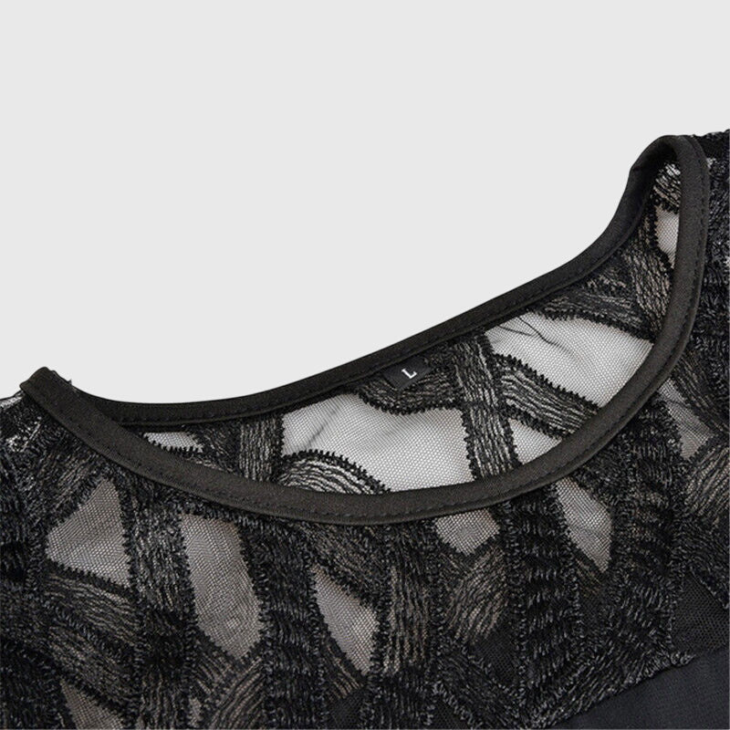 Lace Sleeve Handkerchief Hem Dress for Women