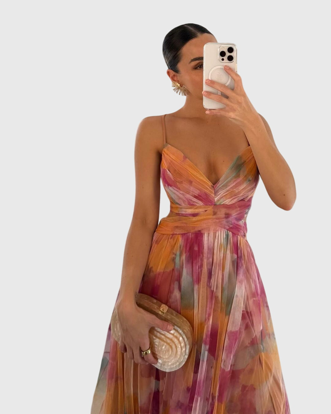 Floral Pleated Maxi Dress for Women