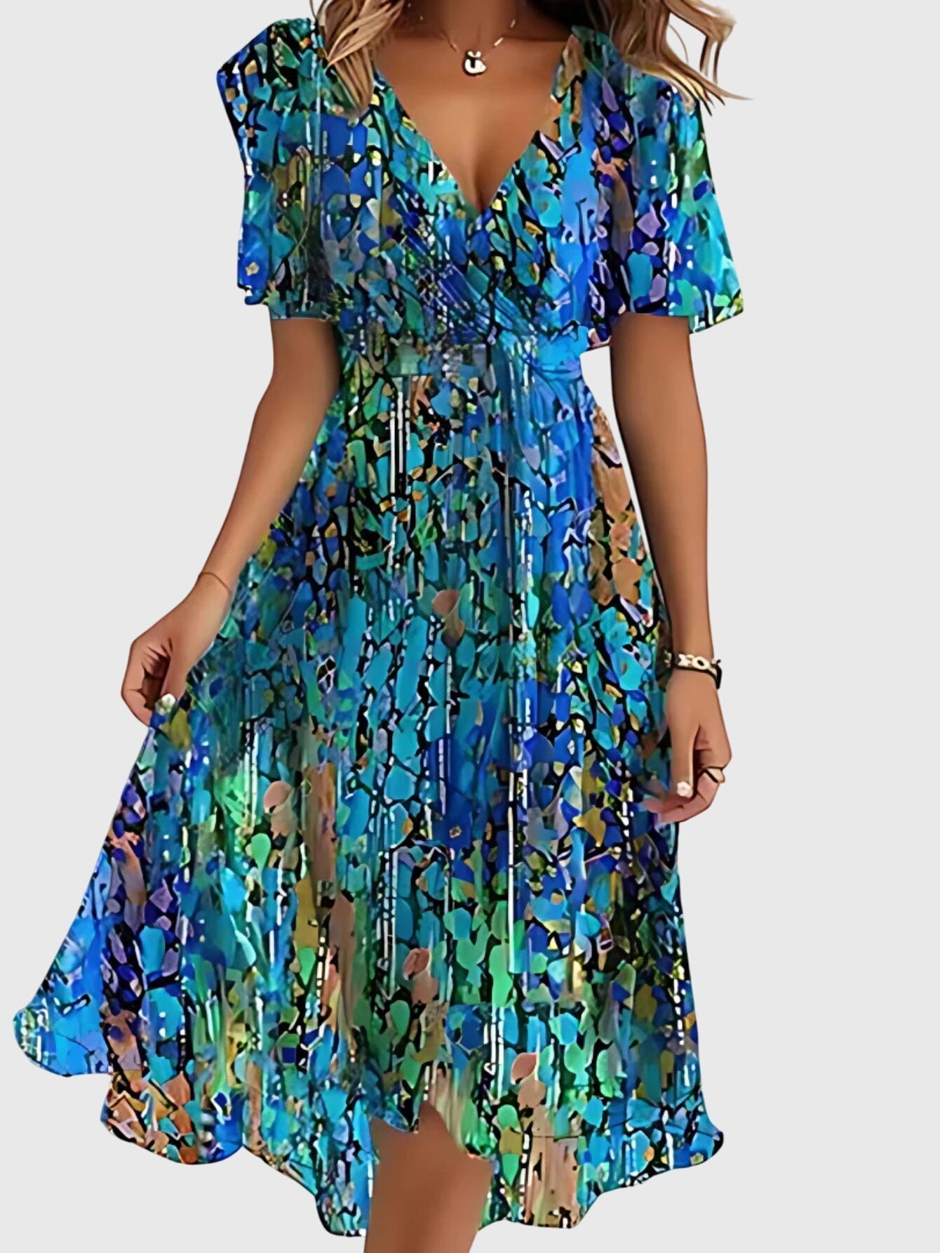 Floral Wrap Midi Dress for Women