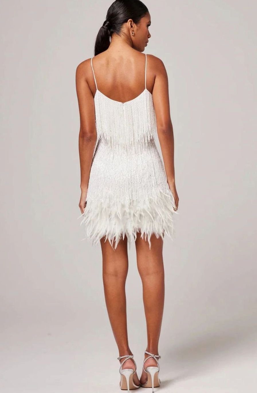 Beaded Fringe Spaghetti-Strap Mini Dress for Women - View 4