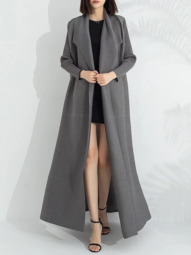 Belted A-Line Maxi Coat for Women - View 2