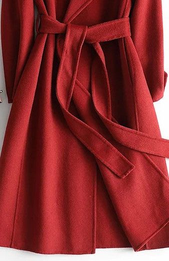 Belted A-Line Wrap Coat for Women - View 3