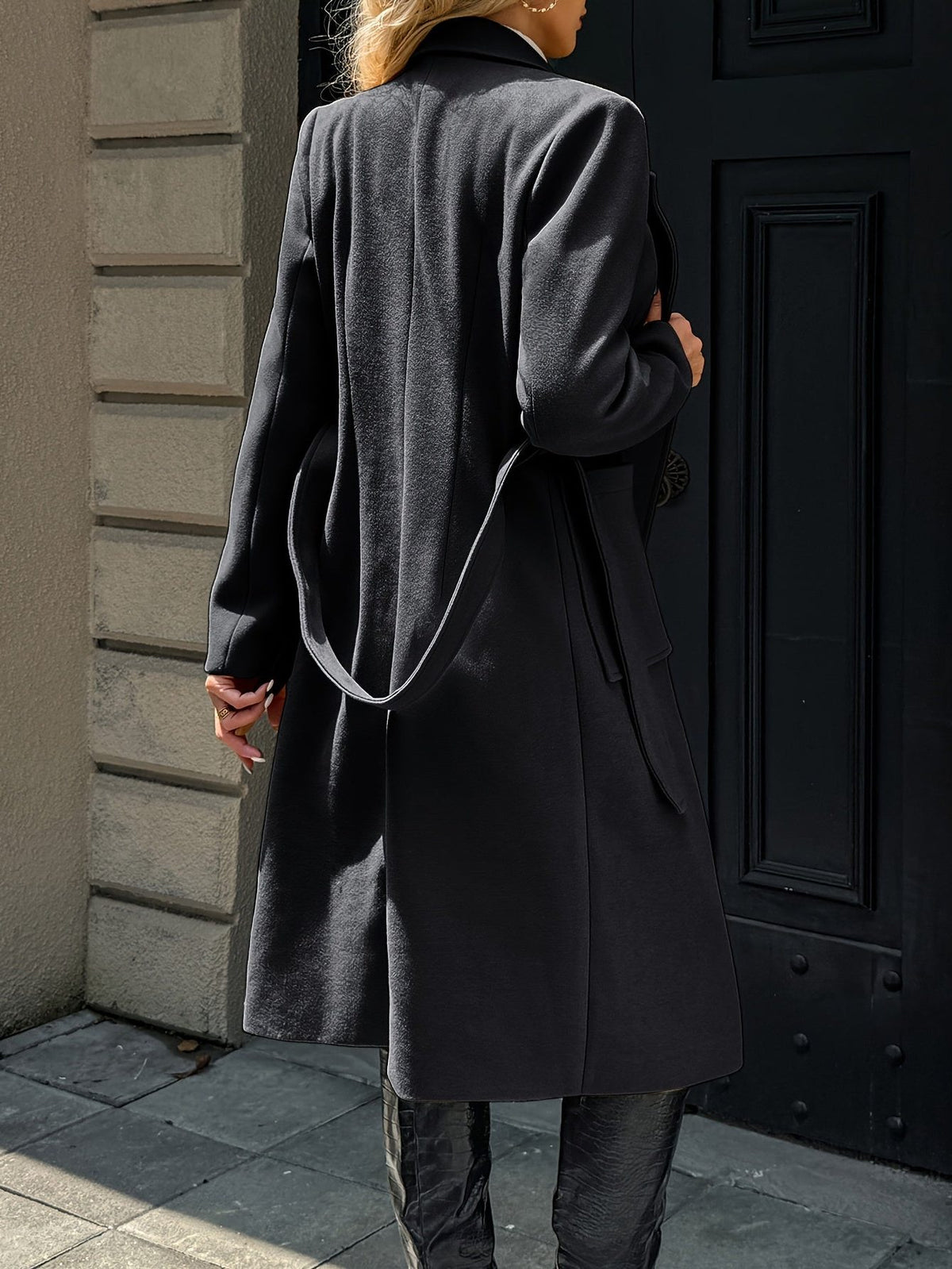 Belted Long Coat for Women - View 14