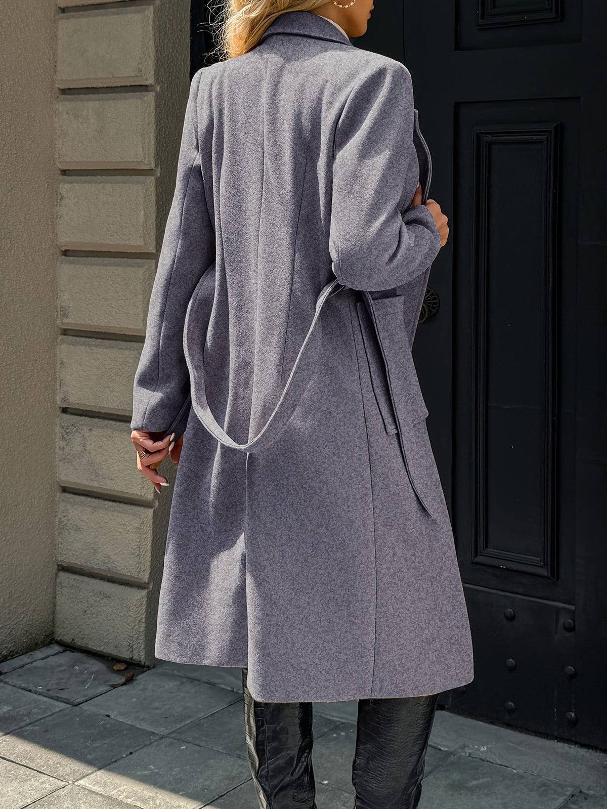 Belted Long Coat for Women - View 19