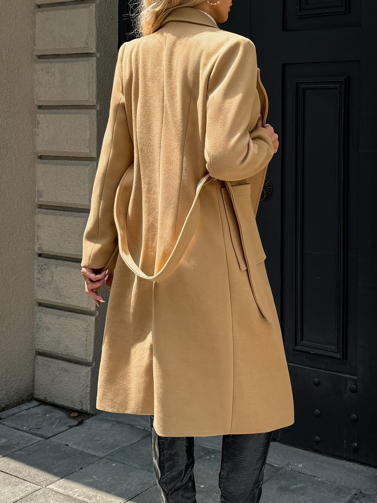 Belted Long Coat for Women - View 2