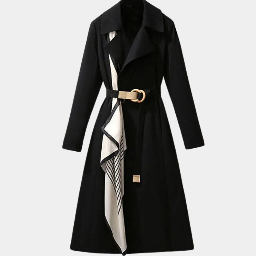 Belted Long Trench Coat for Women