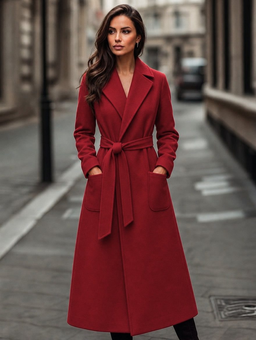 Belted Long Trench Coat for Women - View 3