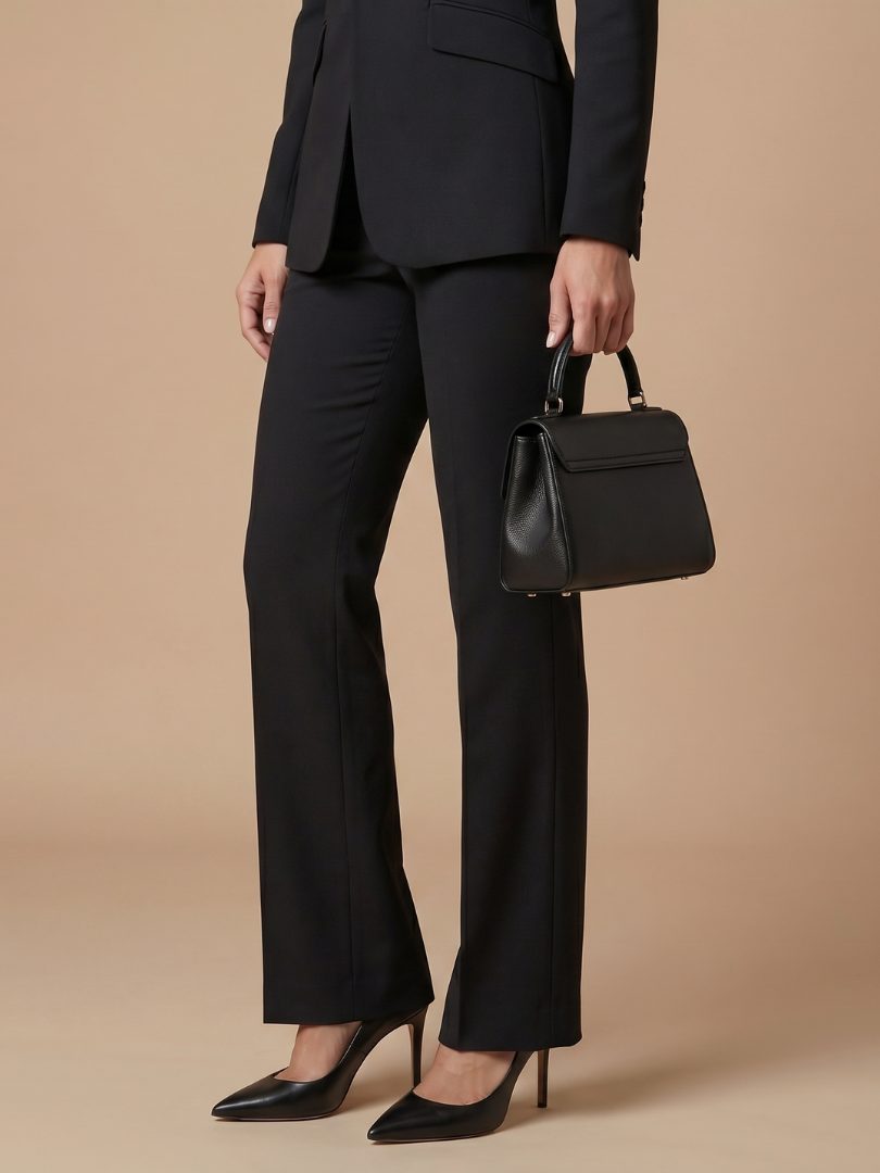 Belted Stand Collar Tailored Suit for Women - View 13