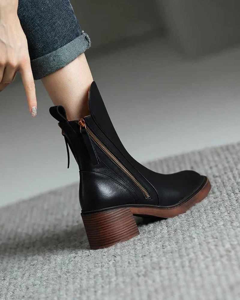 Block Heel Ankle Boots for Women