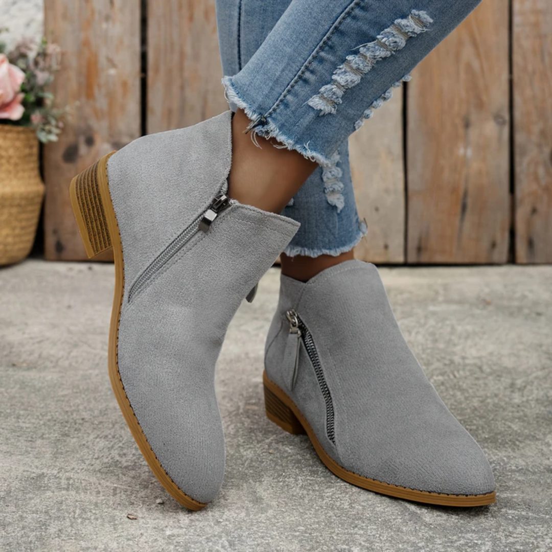 Block Heel Denim Ankle Boots for Women - View 14