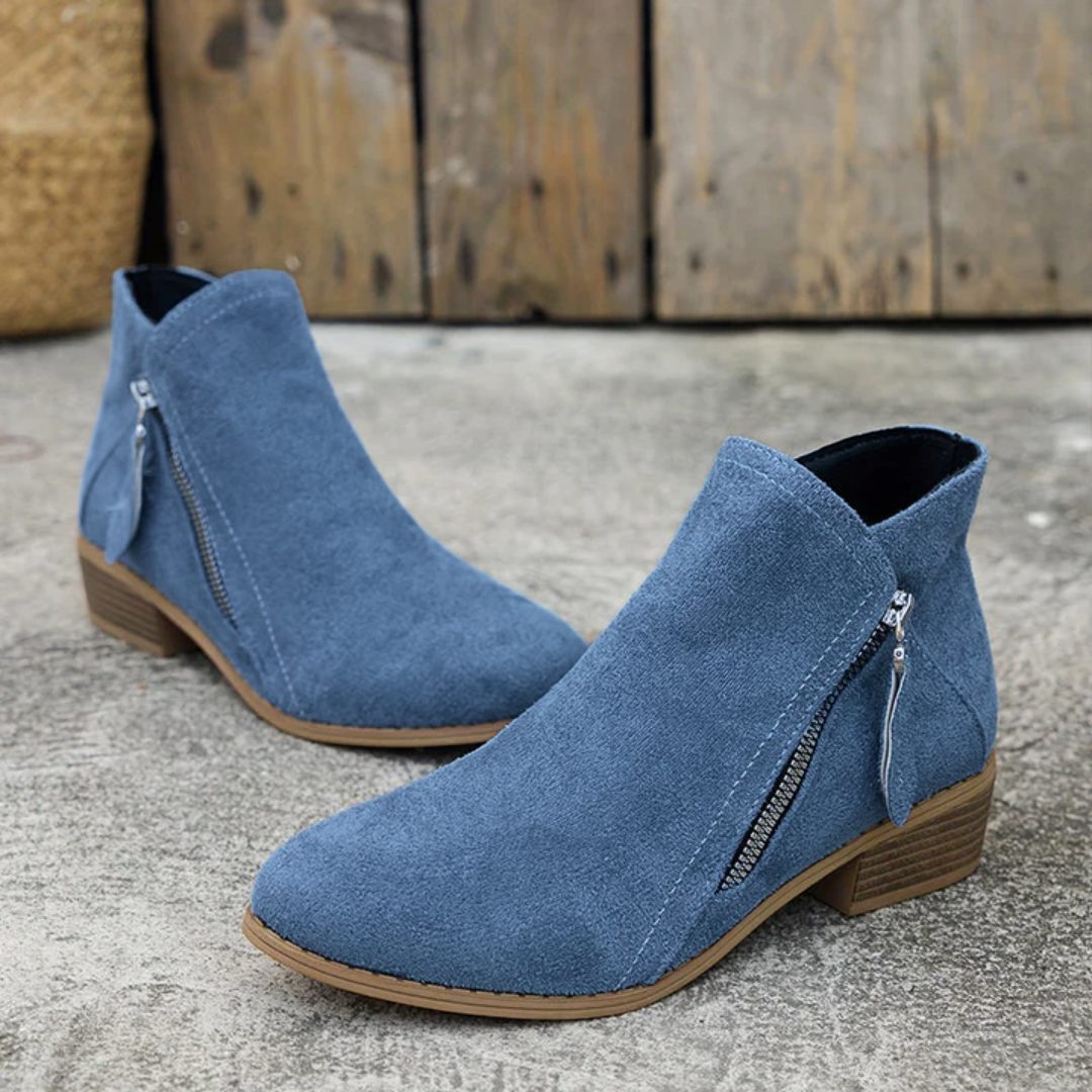 Block Heel Denim Ankle Boots for Women - View 15