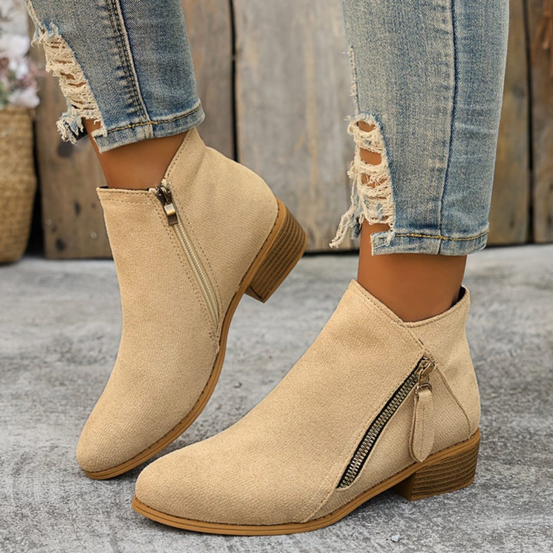 Block Heel Denim Ankle Boots for Women - View 17