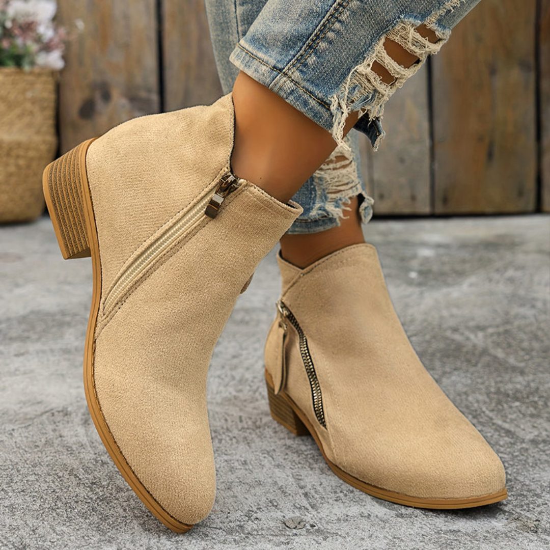 Block Heel Denim Ankle Boots for Women - View 4