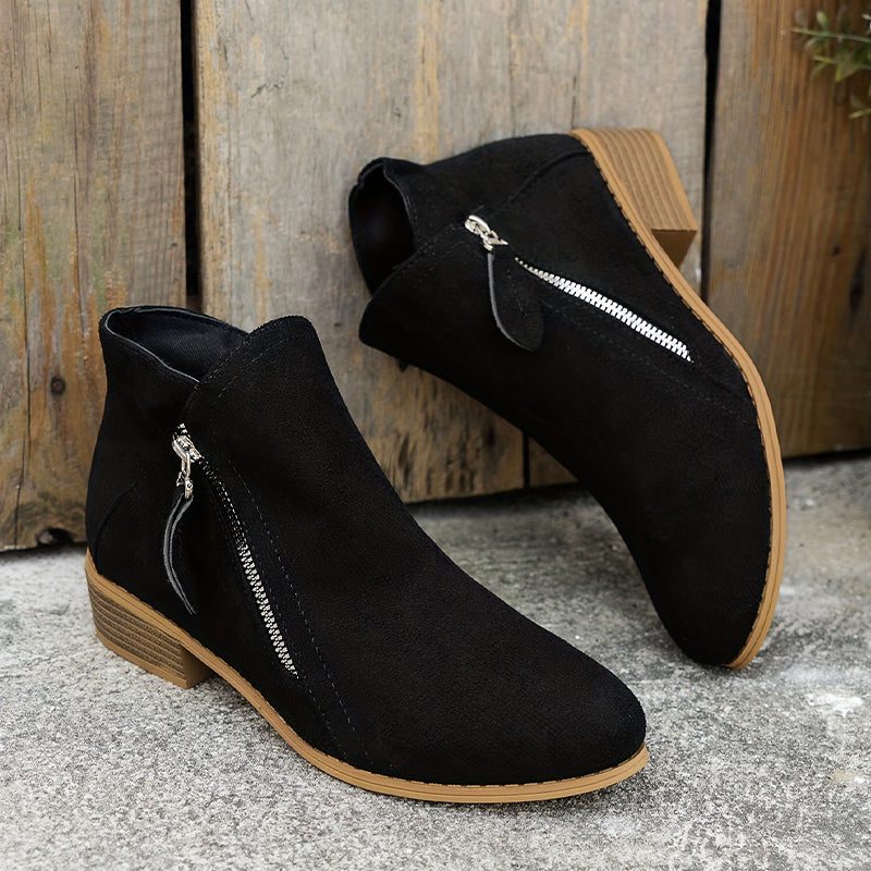 Block Heel Denim Ankle Boots for Women - View 6