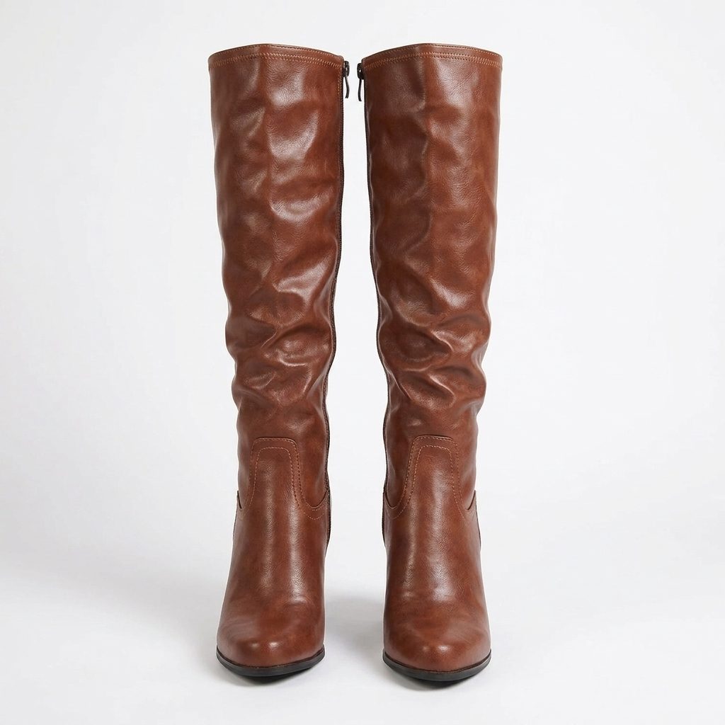 Block Heel Knee High Boots with Side Zip for Women - View 3