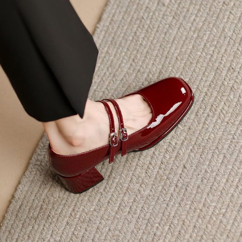 Block Heel Mary Jane Pumps with Ankle Strap for Women - View 2