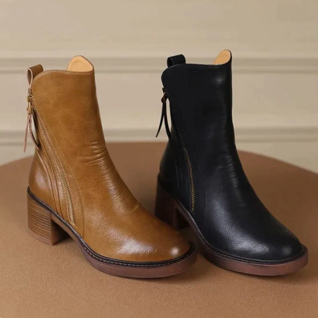 Block Heel Side-Zip Ankle Boots for Women - View 3