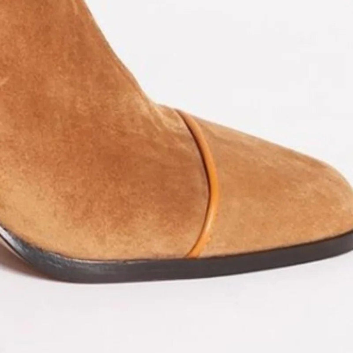Block Heel Suede Ankle Boots with Leopard Toe for Women - View 5