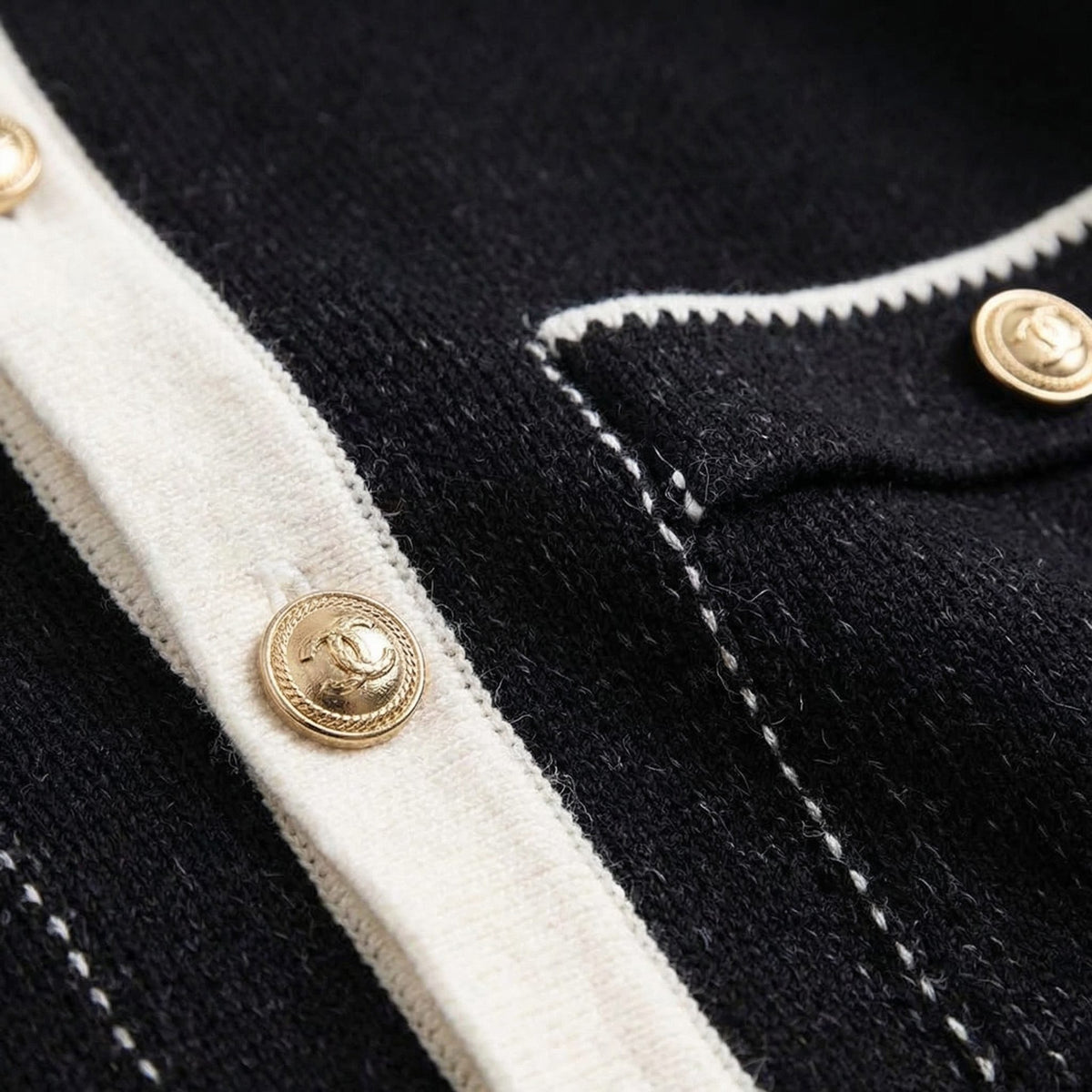 Button-Down Crew Neck Cardigan with Welt Pockets for Women - View 5
