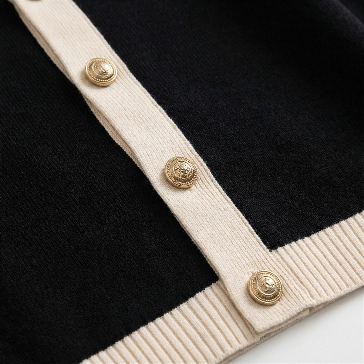Button-Down Crew Neck Cardigan with Welt Pockets for Women - View 6