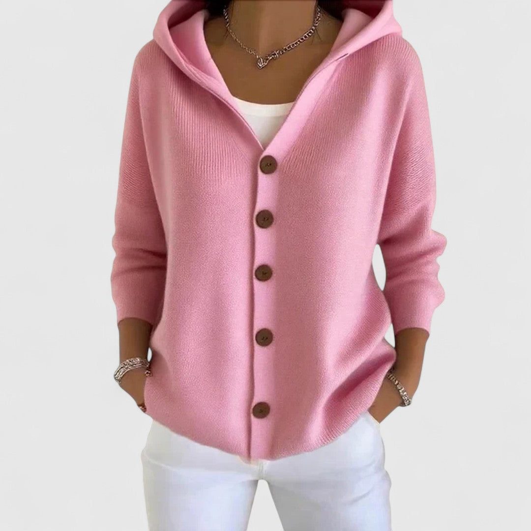 Button-Down Knit Cardigan for Women
