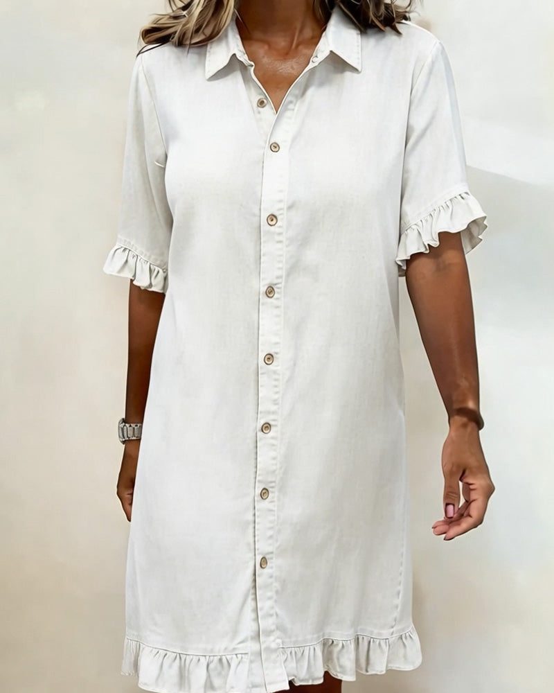 Button-Down Midi Shirt Dress for Women - View 10