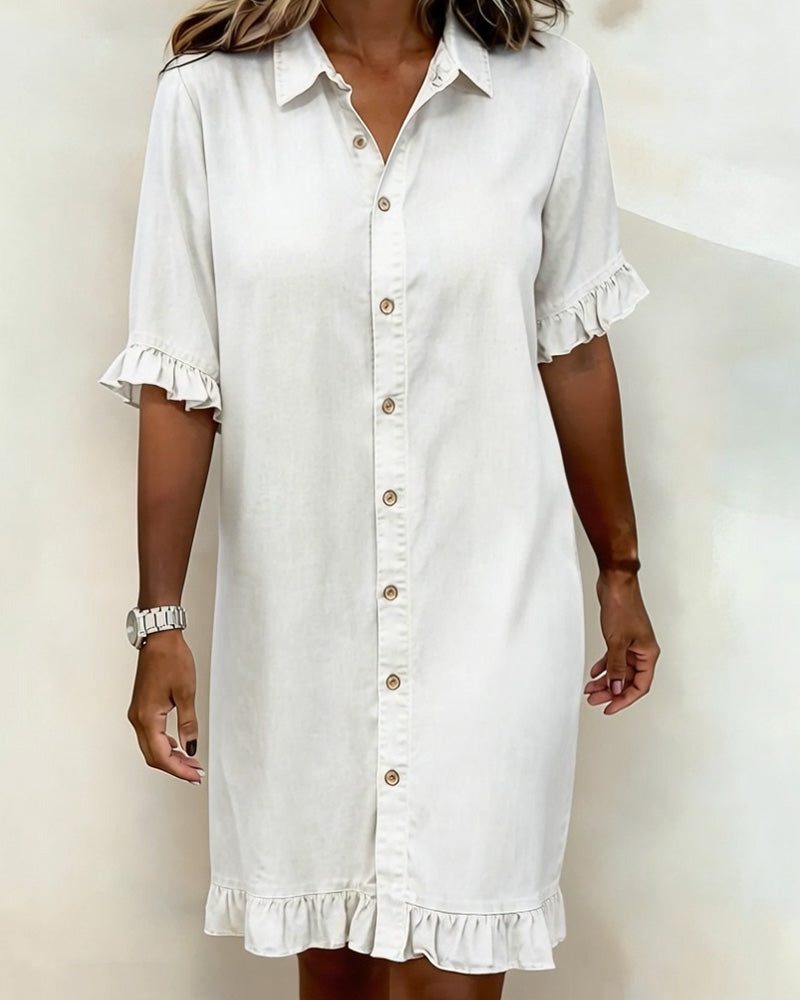 Button-Down Midi Shirt Dress for Women - View 11