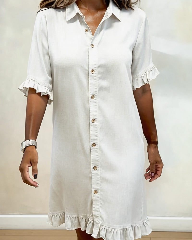 Button-Down Midi Shirt Dress for Women - View 12