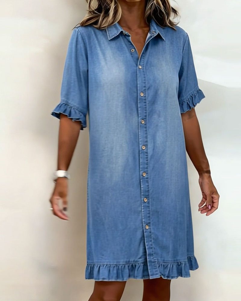 Button-Down Midi Shirt Dress for Women - View 5