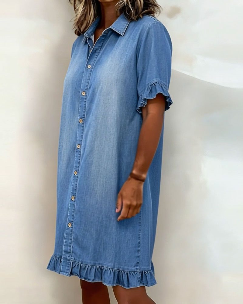 Button-Down Midi Shirt Dress for Women - View 6
