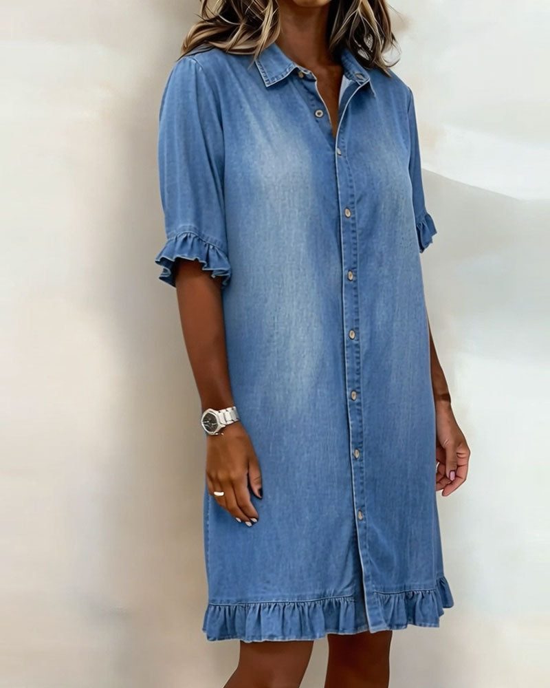 Button-Down Midi Shirt Dress for Women - View 7