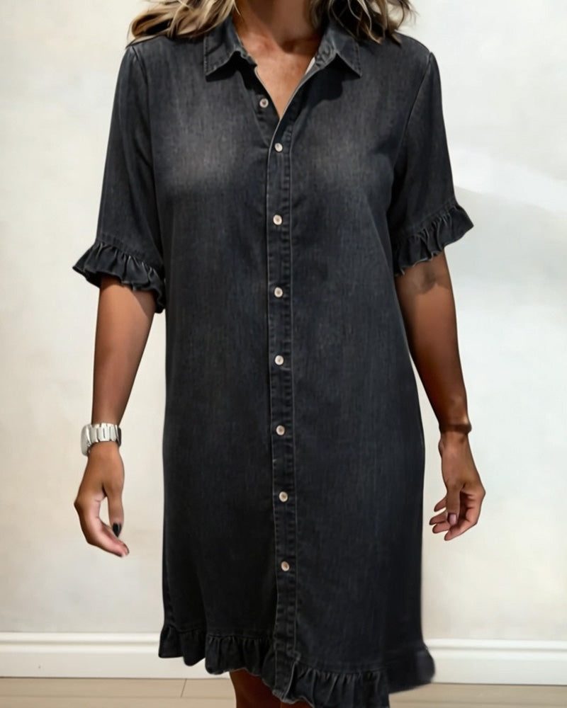 Button-Down Midi Shirt Dress for Women - View 8