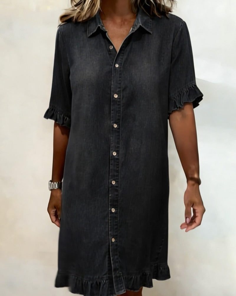 Button-Down Midi Shirt Dress for Women - View 9